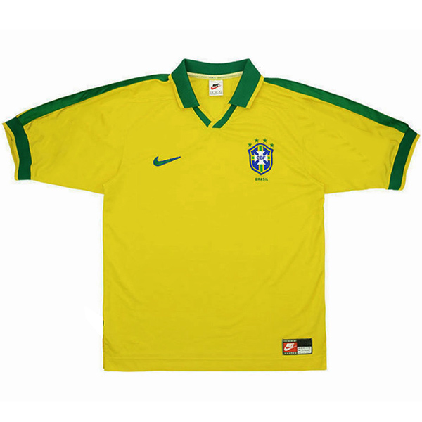 Brazil domicile rétro maillot de football uniforme premier maillot de football pour hommes 1997